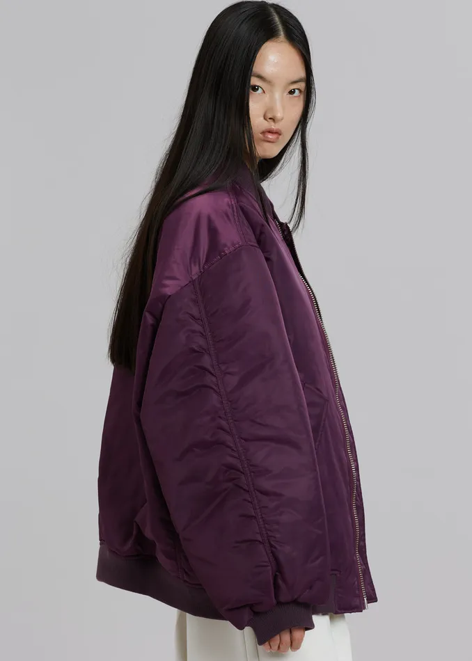 Women Astra Bomber Jacket 8211 Royal Purple The Frankie Shop Outerwear