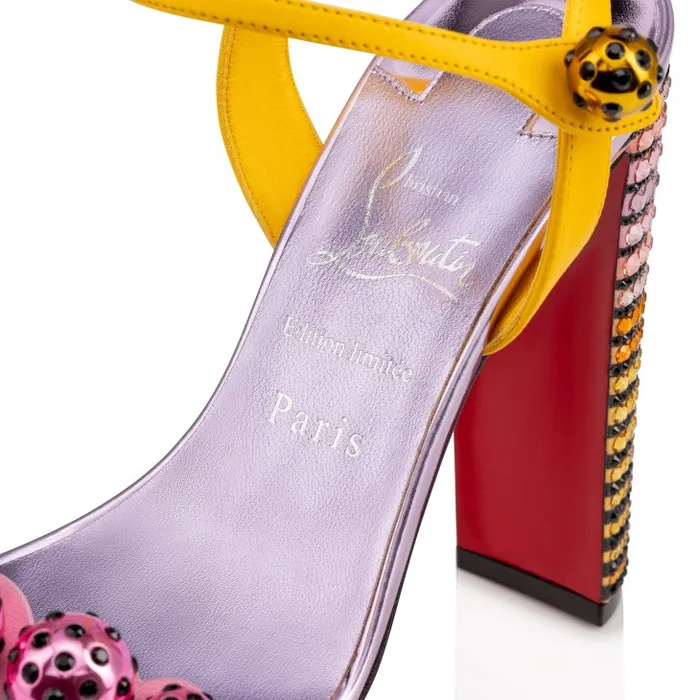 Women Atmospherica Strass Aftersun 130 Mm Sandals 8211 Aftersun Printed Nappa Leather 8211 Multicolor Christian Louboutin Platforms