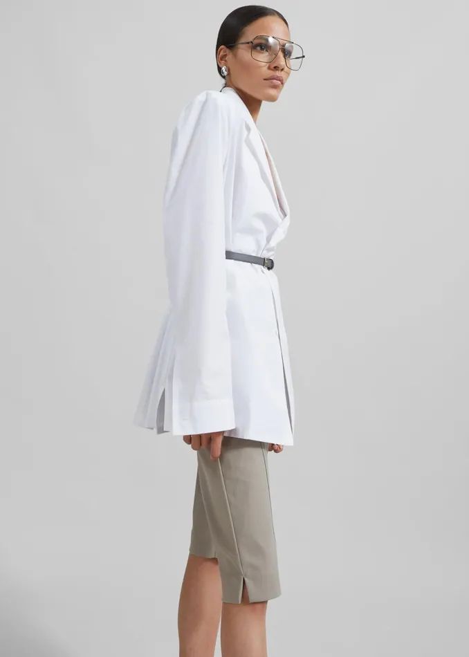 Women Avianna Padded Button Up Shirt 8211 White The Frankie Shop Tops