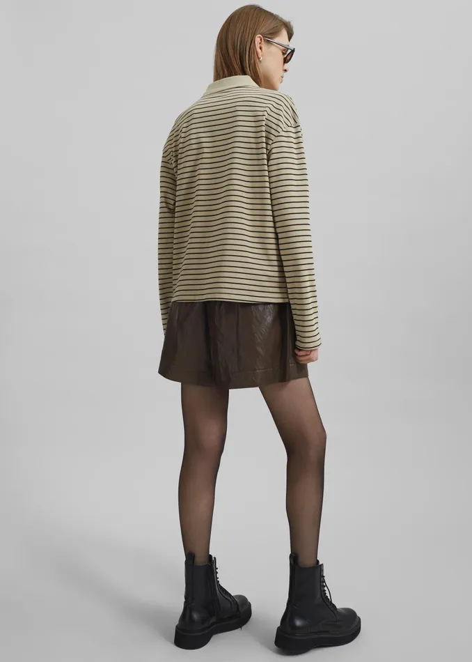 Women Axelle Faux Leather Shorts 8211 Brown The Frankie Shop Bottoms