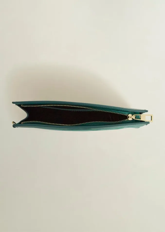 Women Bags Hobbs Catherine Suede Wristlet Deep Aqua Green