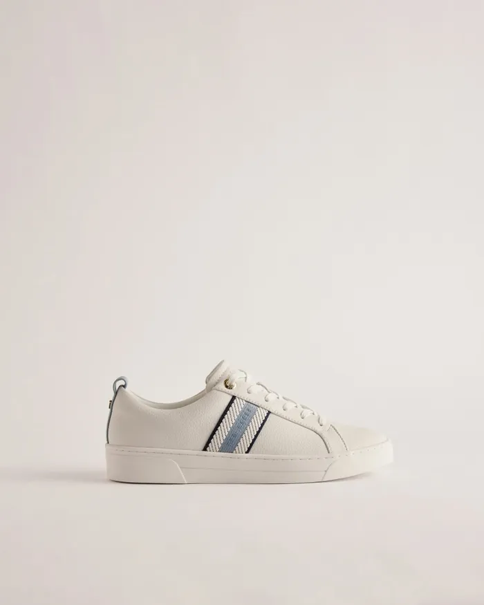 Women BAILY 8211 Branded Webbing Cupsole Trainers Blue Ted Baker Trainers