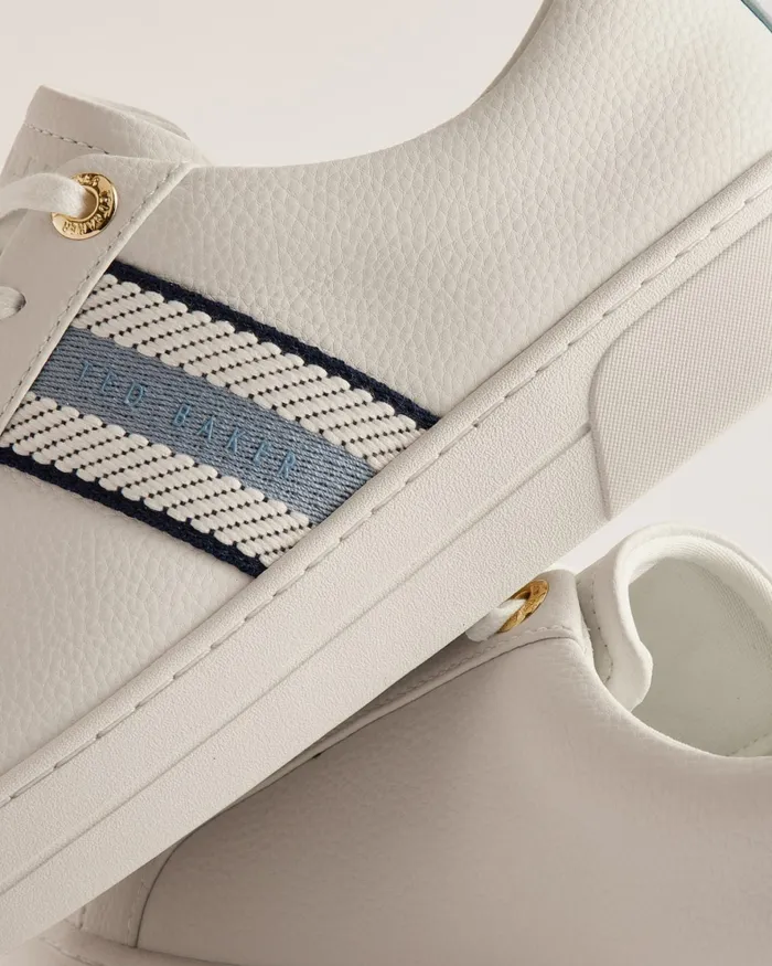 Women BAILY 8211 Branded Webbing Cupsole Trainers Blue Ted Baker Trainers