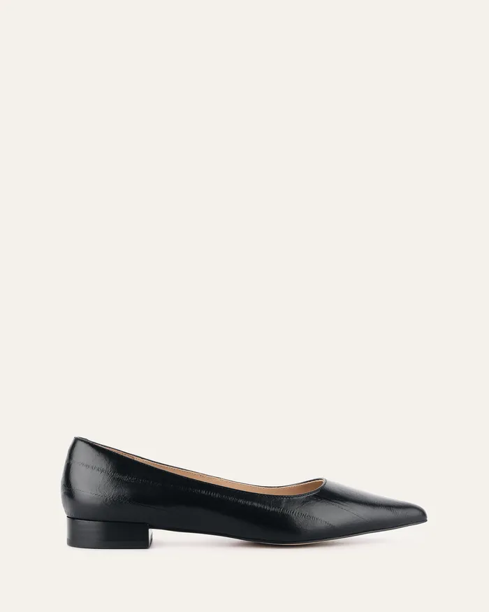 Women BALLET jomercer Anita dress flat black lizard leather