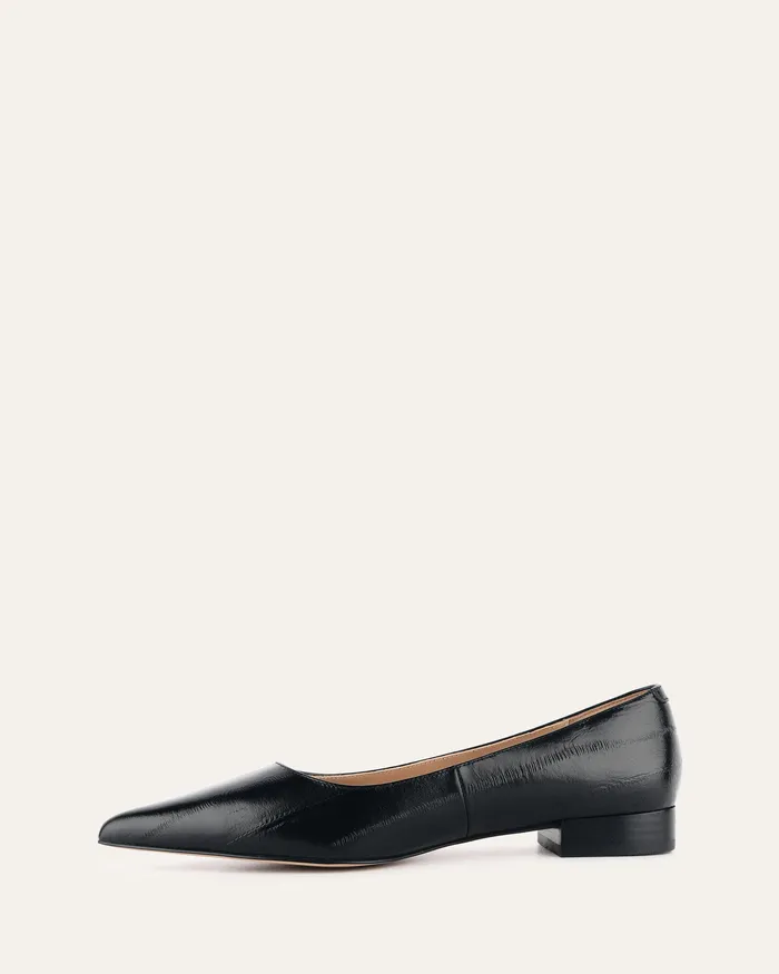Women BALLET jomercer Anita dress flat black lizard leather