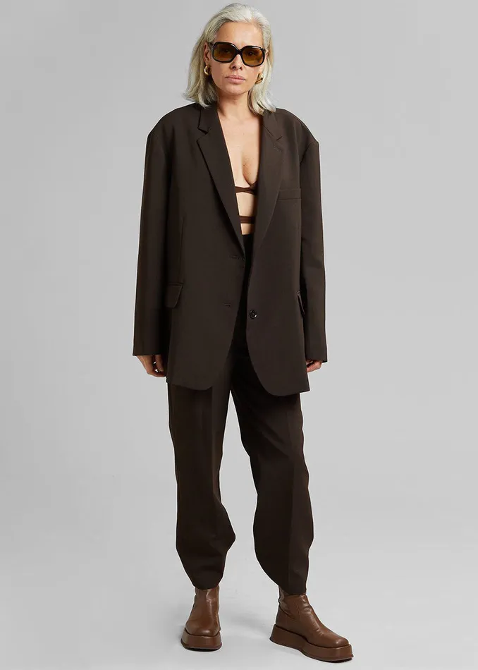 Women Bea Suit Pants 8211 Dark Espresso The Frankie Shop Bottoms