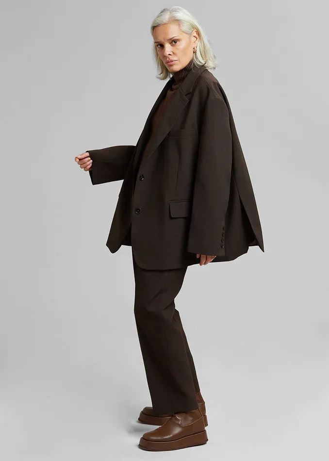 Women Bea Suit Pants 8211 Dark Espresso The Frankie Shop Bottoms