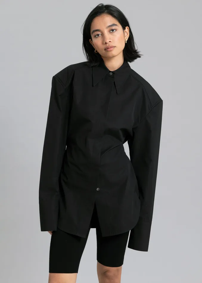 Women Bec Padded Shirt 8211 Black The Frankie Shop Tops