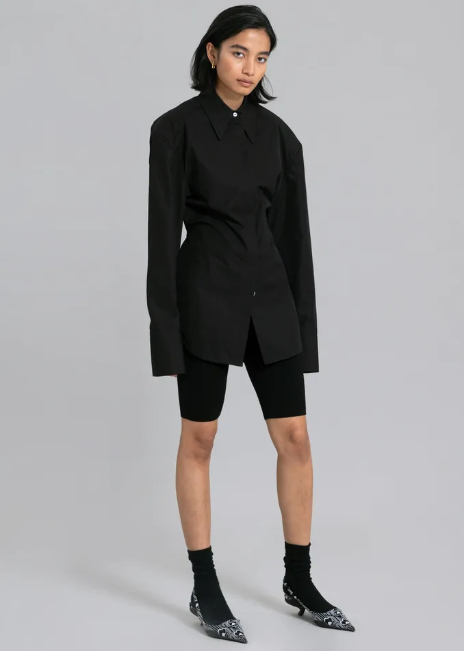 Women Bec Padded Shirt 8211 Black The Frankie Shop Tops