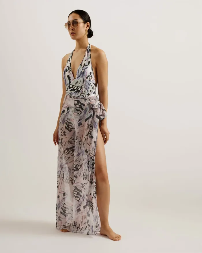 Women BELARH 8211 Printed Split Leg Beach Trousers Pale Pink Ted Baker Swimwear and Beachwear Women BELARH 8211 Printed Split Leg Beach Trousers Pale Pink Ted Baker Swimwear and Beachwear