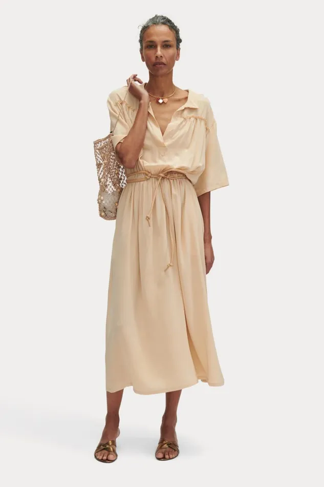 Women Belts Rachel Comey Skinny Tubular Tie Belt Nude