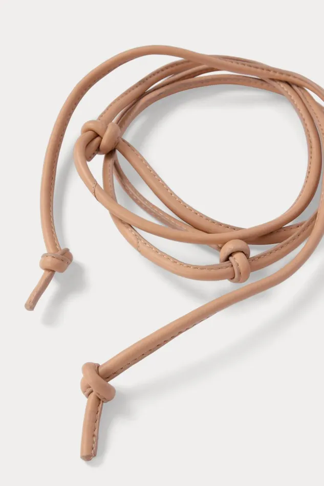 Women Belts Rachel Comey Skinny Tubular Tie Belt Nude