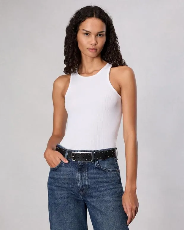 Women Belts Rag and Bone Rebound Leather Belt Black