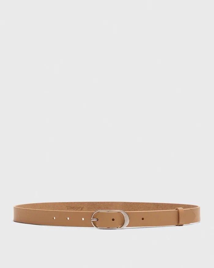 Women Belts Theory Classic Oblong Belt In Leather New Camel