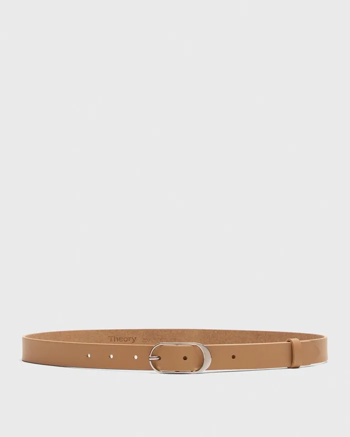 Women Belts Theory Classic Oblong Belt In Leather New Camel