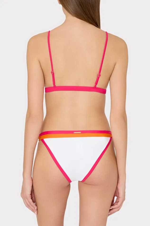 Women Bikinis Milly Amalfi Color Block Bikini Top Pink Multi