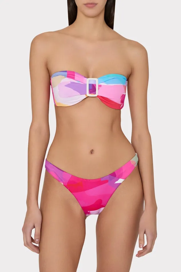 Women Bikinis Milly Margot Rainbow Waterfall Bikini Bottom Multi
