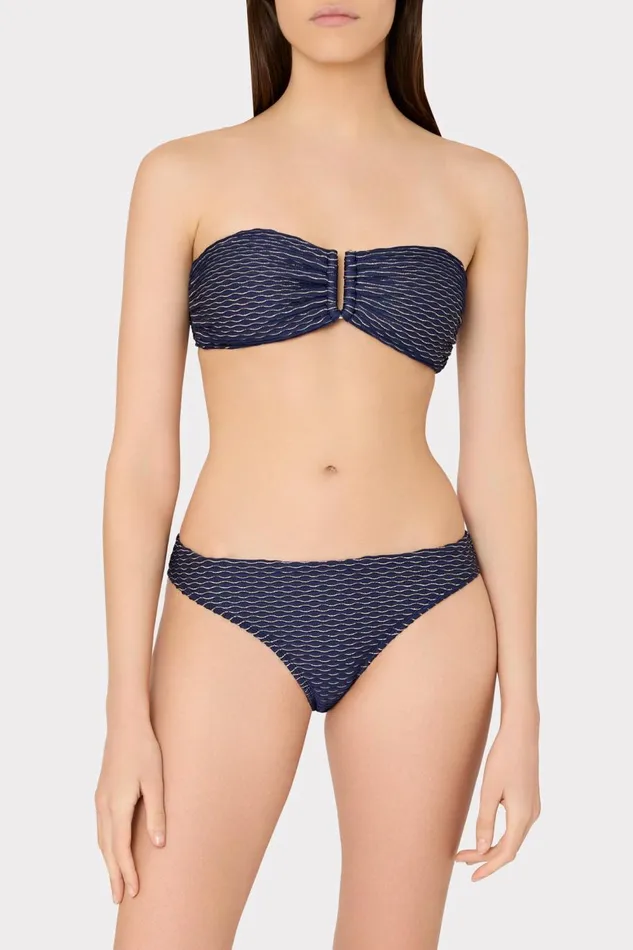 Women Bikinis Milly Verone Texture Waves Bandeau Top Navy Women Bikinis Milly Verone Texture Waves Bandeau Top Navy