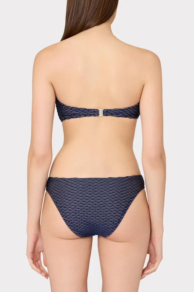 Women Bikinis Milly Verone Texture Waves Bandeau Top Navy Women Bikinis Milly Verone Texture Waves Bandeau Top Navy