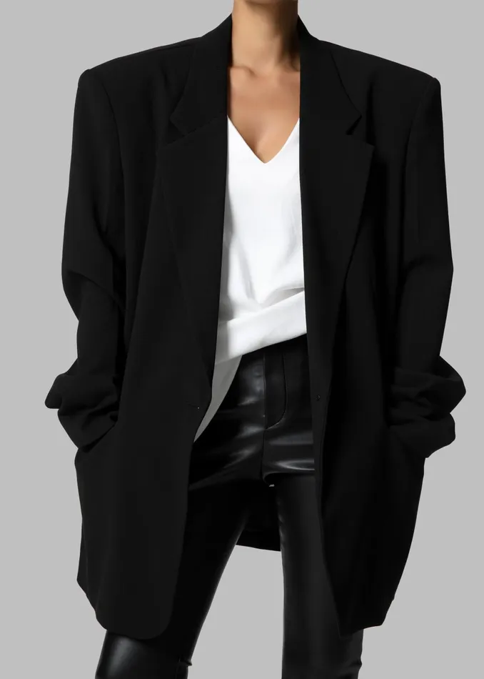 Women Billie Oversized Blazer 8211 Black The Frankie Shop Outerwear