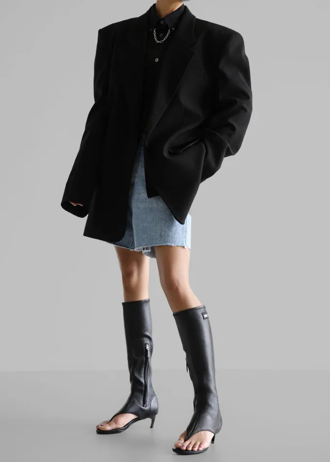 Women Billie Oversized Blazer 8211 Black The Frankie Shop Outerwear
