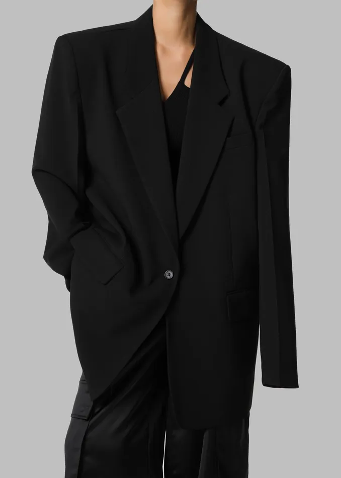 Women Billie Oversized Blazer 8211 Black The Frankie Shop Outerwear