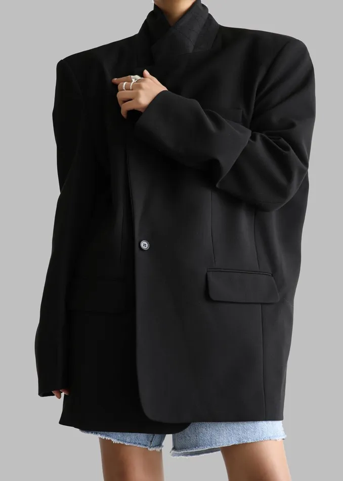 Women Billie Oversized Blazer 8211 Black The Frankie Shop Outerwear