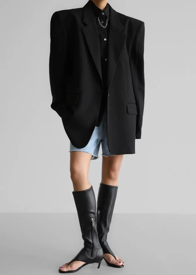 Women Billie Oversized Blazer 8211 Black The Frankie Shop Outerwear