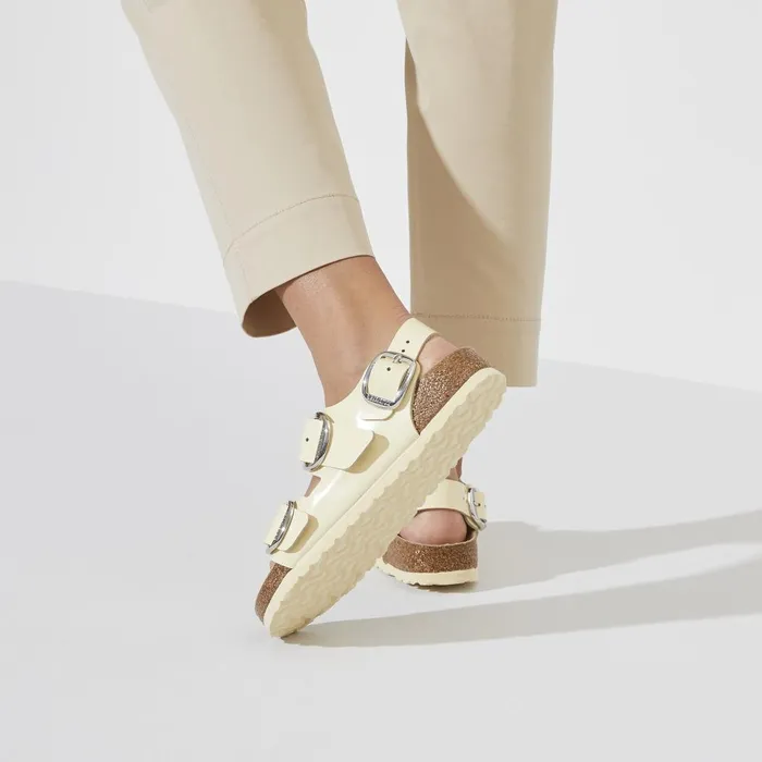 Women Birkenstock BackAnkleStrap Milano Big Buckle High Shine Butter