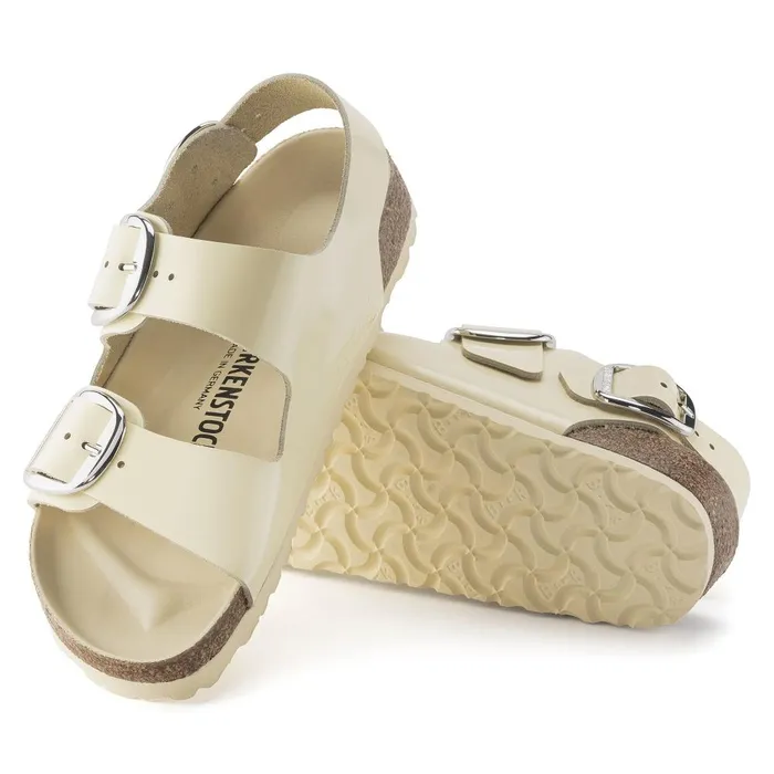 Women Birkenstock BackAnkleStrap Milano Big Buckle High Shine Butter