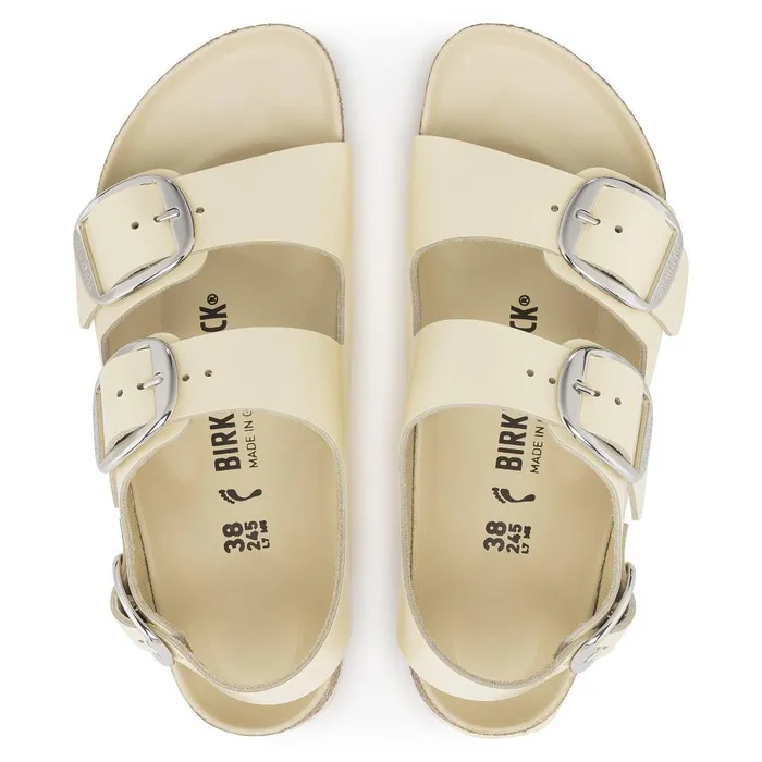 Women Birkenstock BackAnkleStrap Milano Big Buckle High Shine Butter