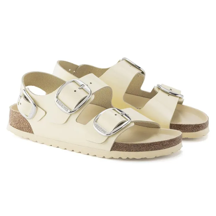 Women Birkenstock BackAnkleStrap Milano Big Buckle High Shine Butter