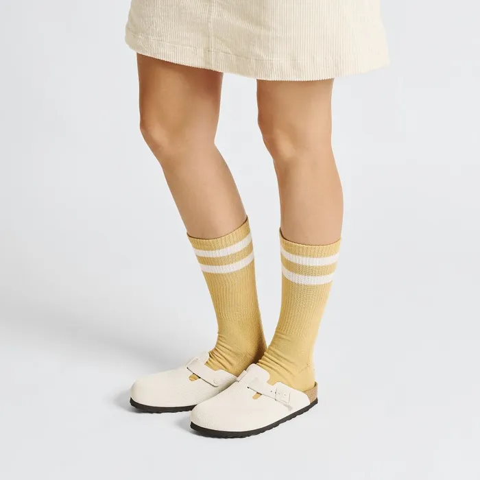 Women Birkenstock Clogs Boston Corduroy Antique White