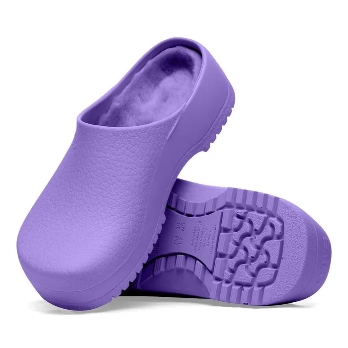 Women Birkenstock Clogs SuperBirki Shearling Purple