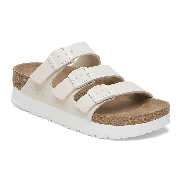 Women Birkenstock MultiStrap Florida Platform Flex Eggshell
