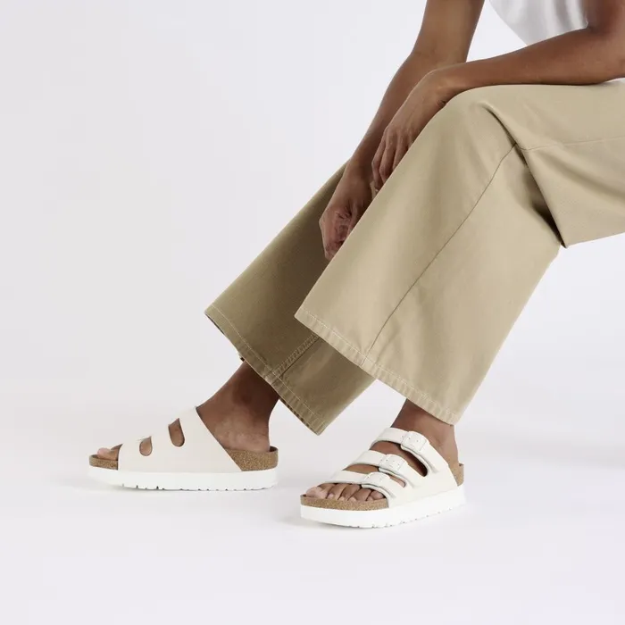 Women Birkenstock MultiStrap Florida Platform Flex Eggshell
