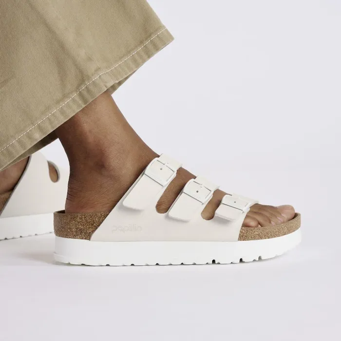 Women Birkenstock MultiStrap Florida Platform Flex Eggshell