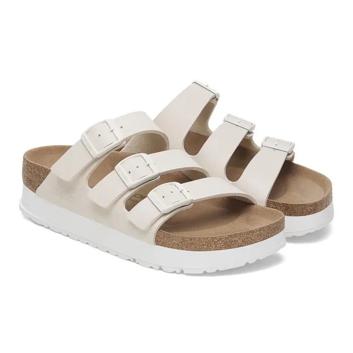 Women Birkenstock MultiStrap Florida Platform Flex Eggshell