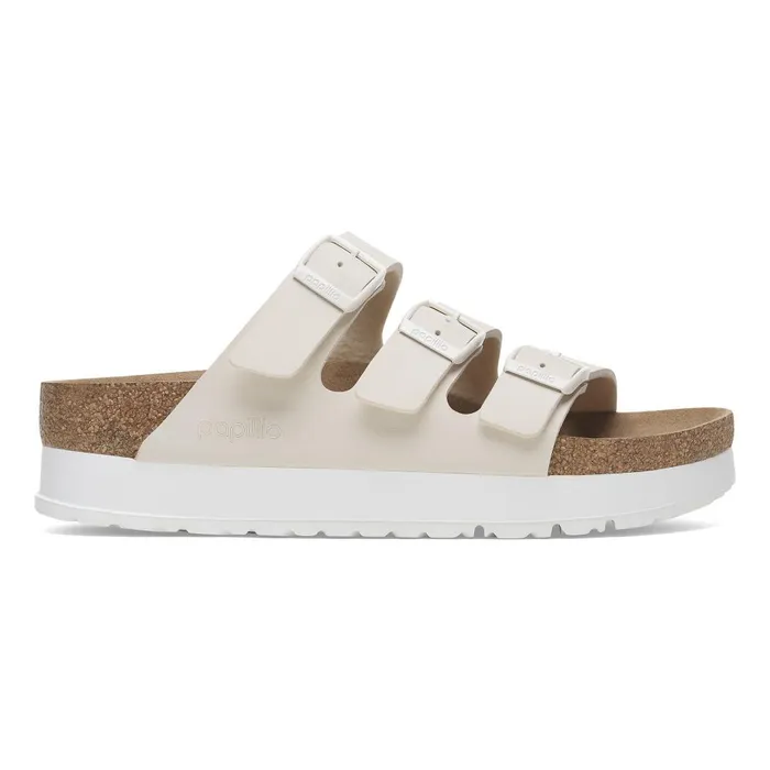 Women Birkenstock MultiStrap Florida Platform Flex Eggshell