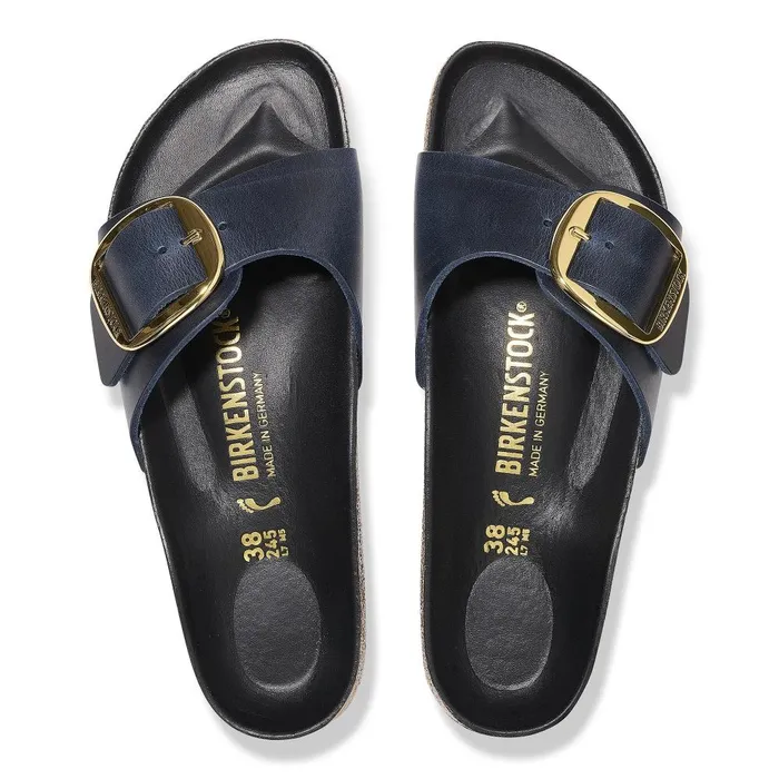 Women Birkenstock OneStrap Madrid Big Buckle Blue