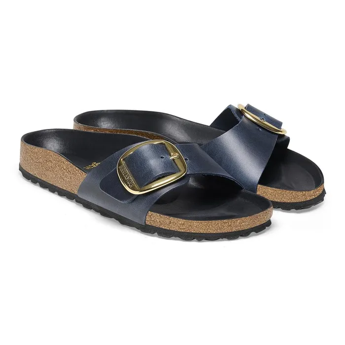 Women Birkenstock OneStrap Madrid Big Buckle Blue