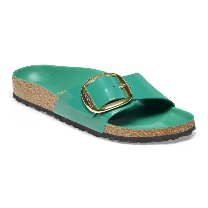Women Birkenstock OneStrap Madrid Big Buckle High Shine Digital Green