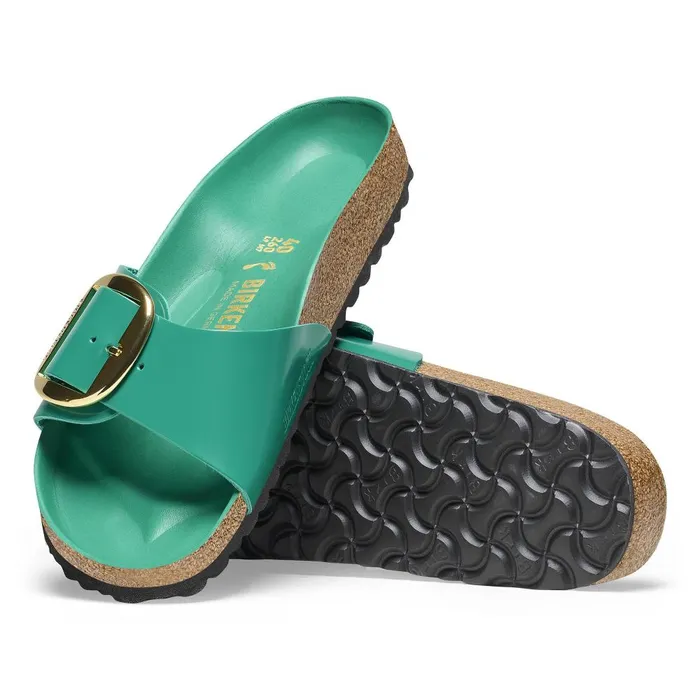 Women Birkenstock OneStrap Madrid Big Buckle High Shine Digital Green