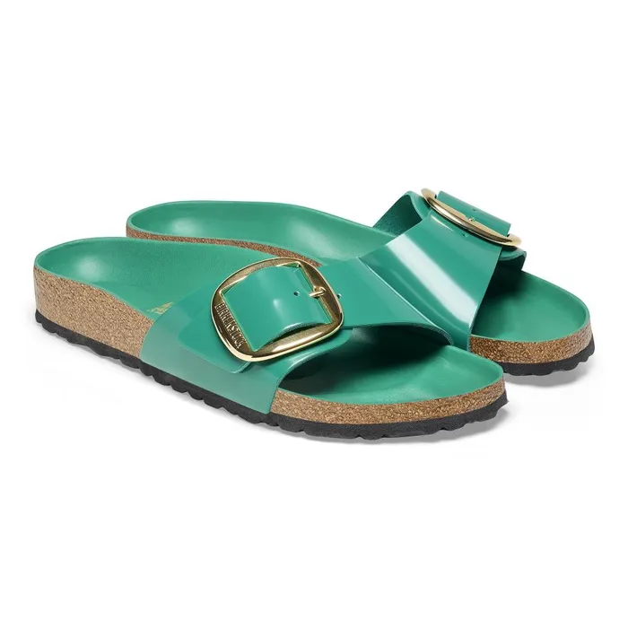 Women Birkenstock OneStrap Madrid Big Buckle High Shine Digital Green