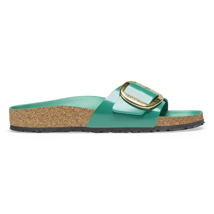 Women Birkenstock OneStrap Madrid Big Buckle High Shine Digital Green