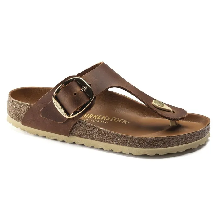Women Birkenstock Thong Gizeh Big Buckle Cognac
