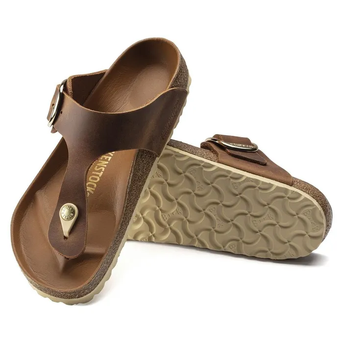 Women Birkenstock Thong Gizeh Big Buckle Cognac