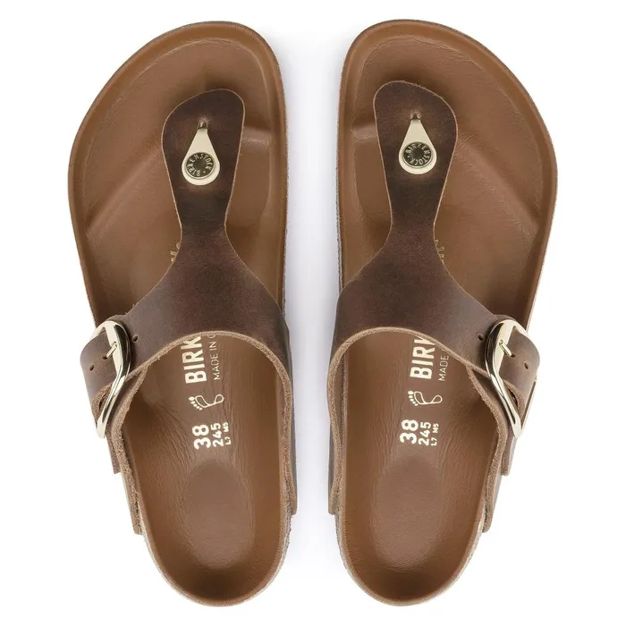 Women Birkenstock Thong Gizeh Big Buckle Cognac