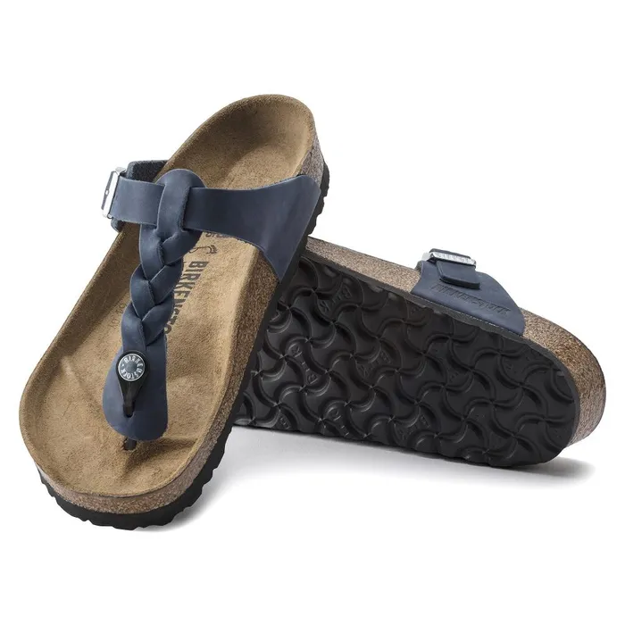 Women Birkenstock Thong Gizeh Braided Navy