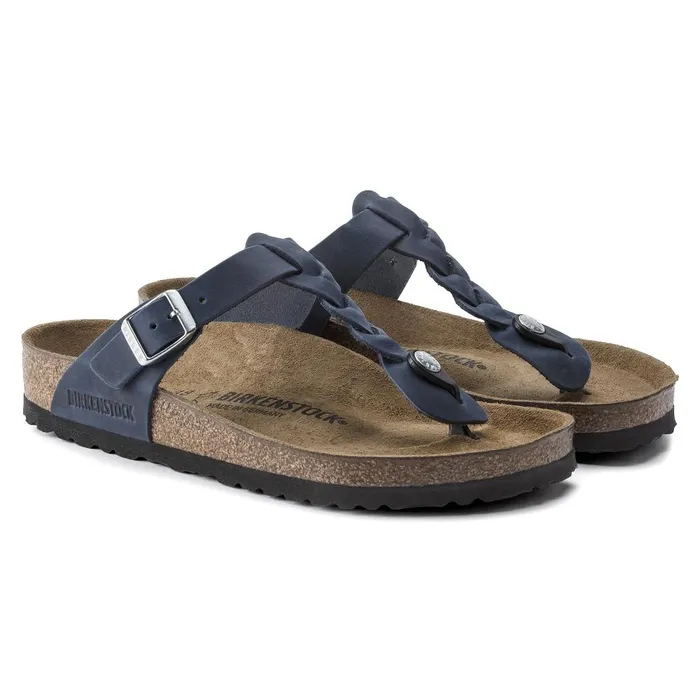 Women Birkenstock Thong Gizeh Braided Navy